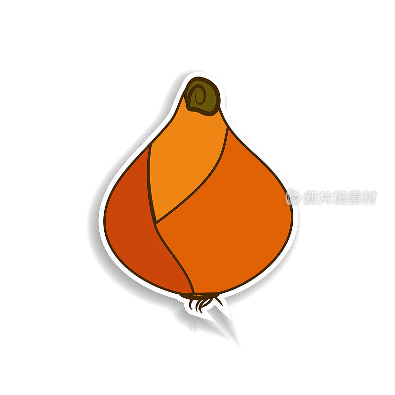 onion colored sticker icon. Elements of fruit in color icons. Simple icon for websites, web design, mobile app, info graphics